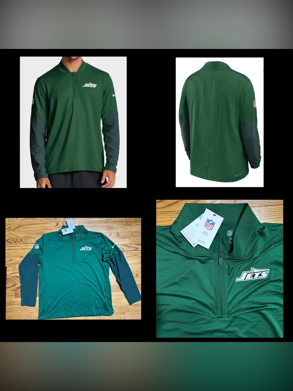 Nike New York Jets Sideline Dri-FIT 1/4 Zip Pullover Men’s sz XL NEW!